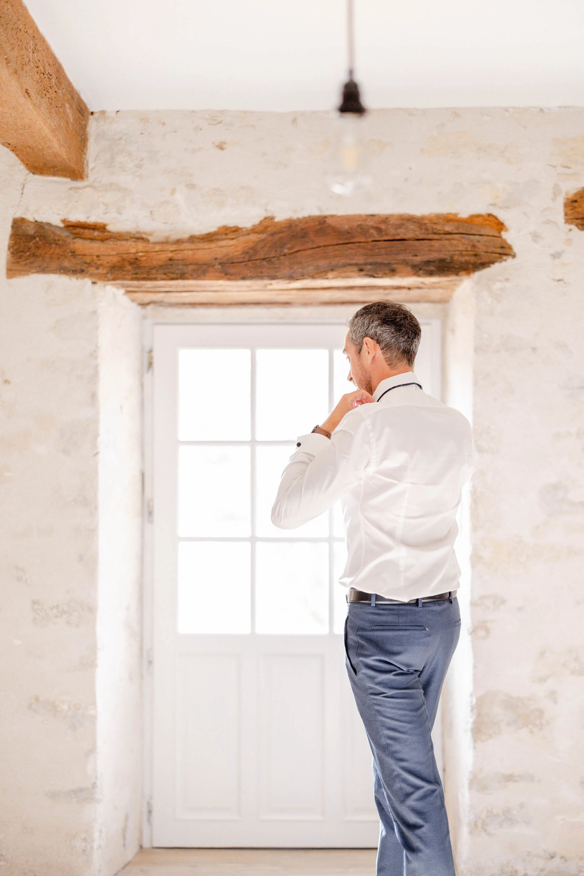 marron gris chemise préparatifs